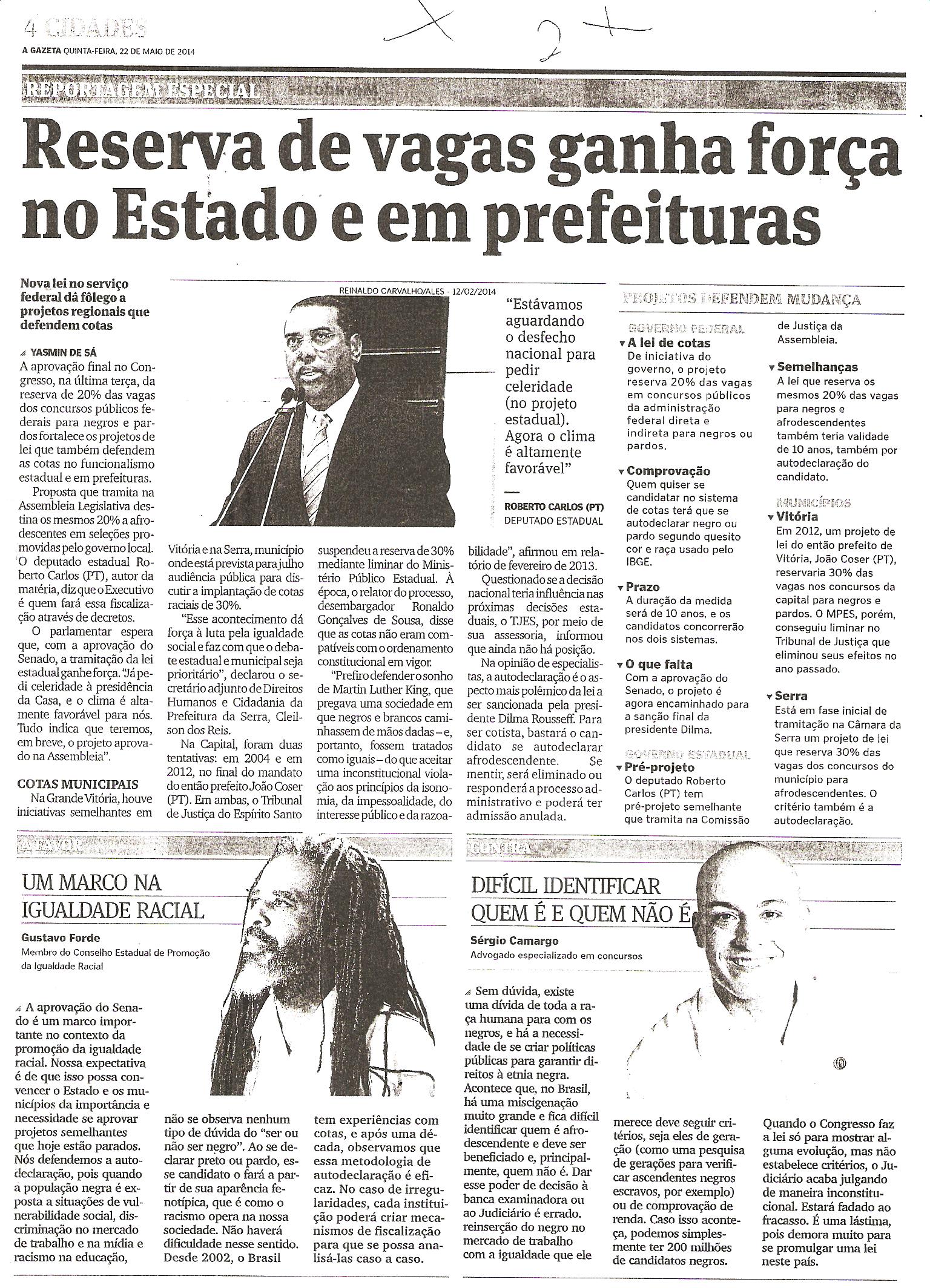 Reserva de Vagas ganha força no estado e em prefeituras