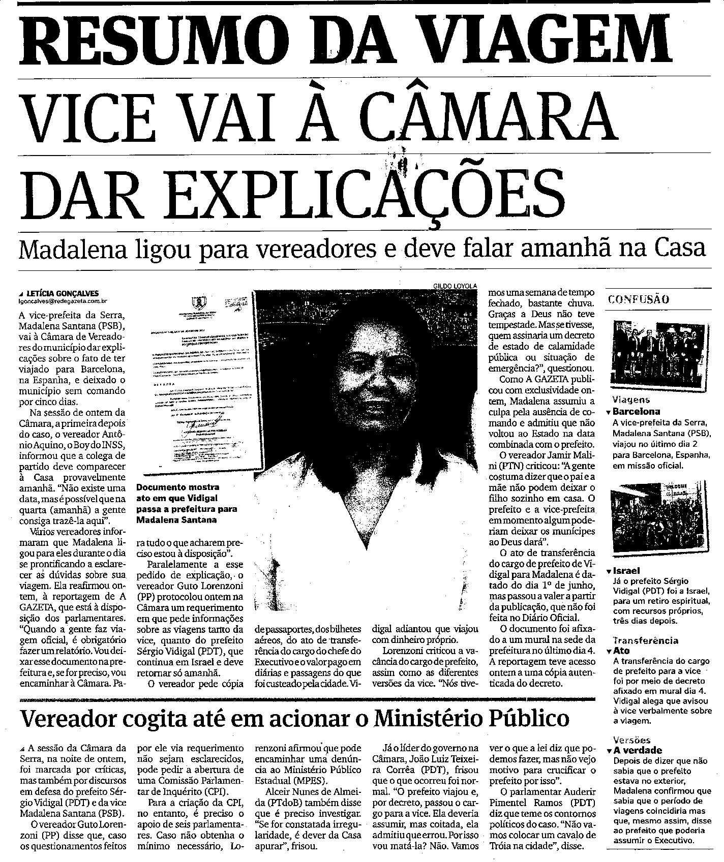 Prefeitura da Serra - Resumo da viagem 
