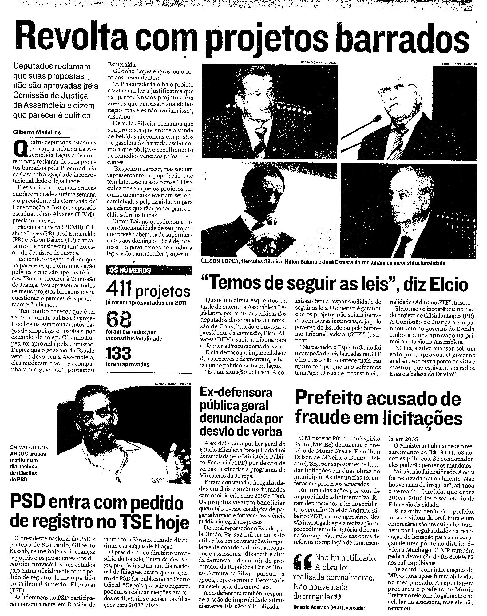 Revolta com projetos barrados
