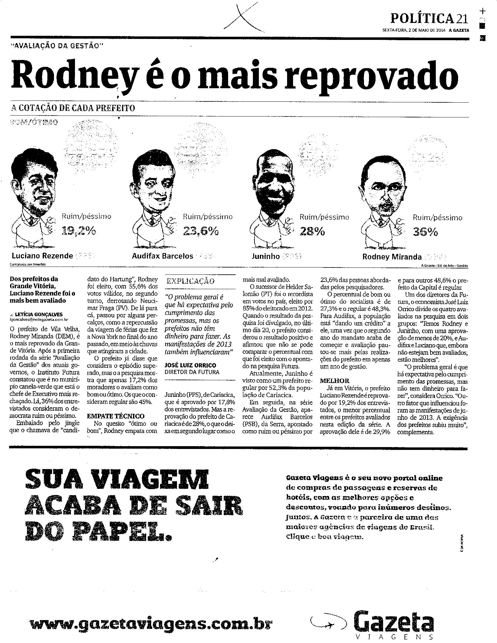 Rodney é o mais reprovado