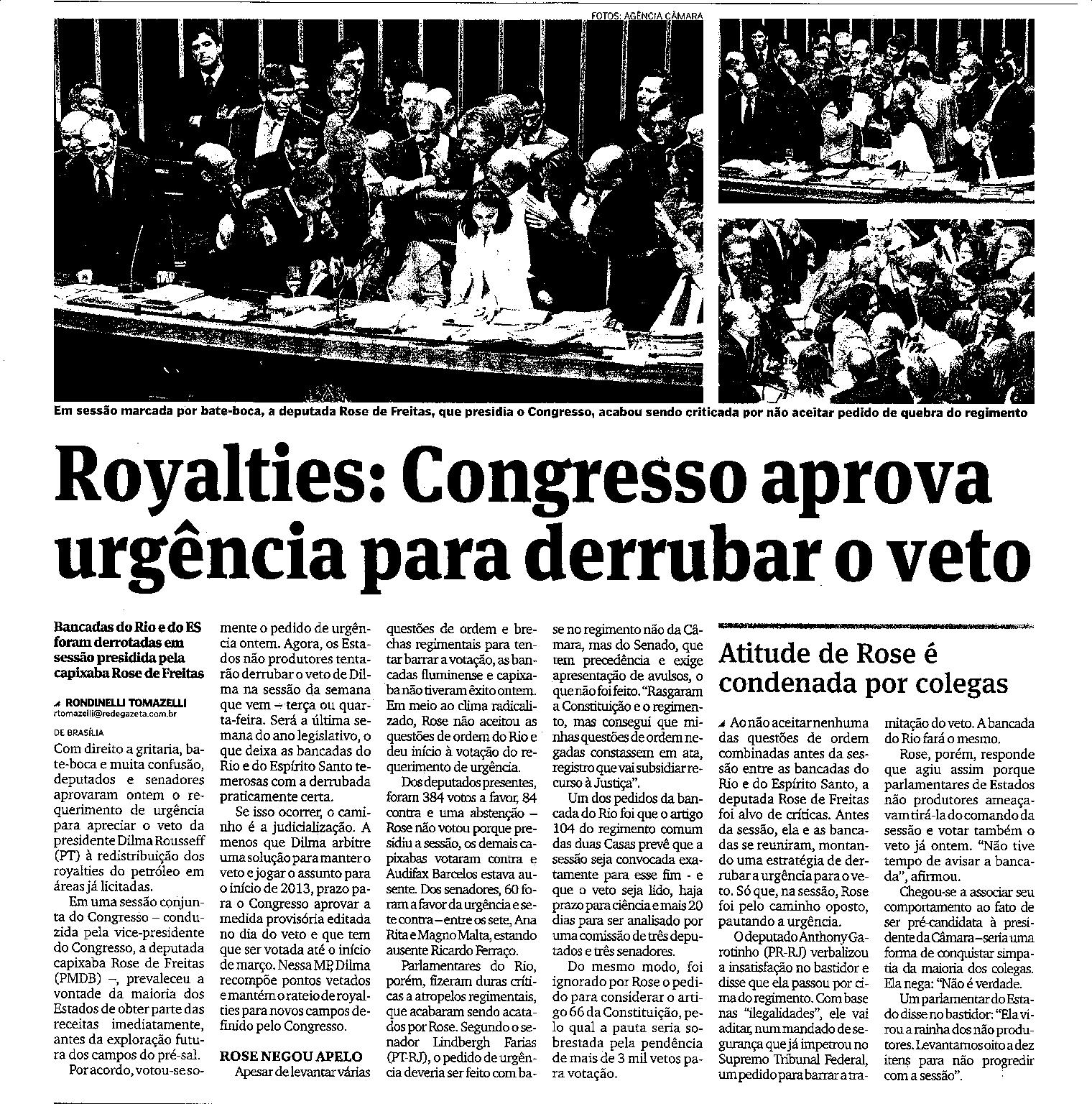 Royalties: o lado rival agora quer rasgar a lei