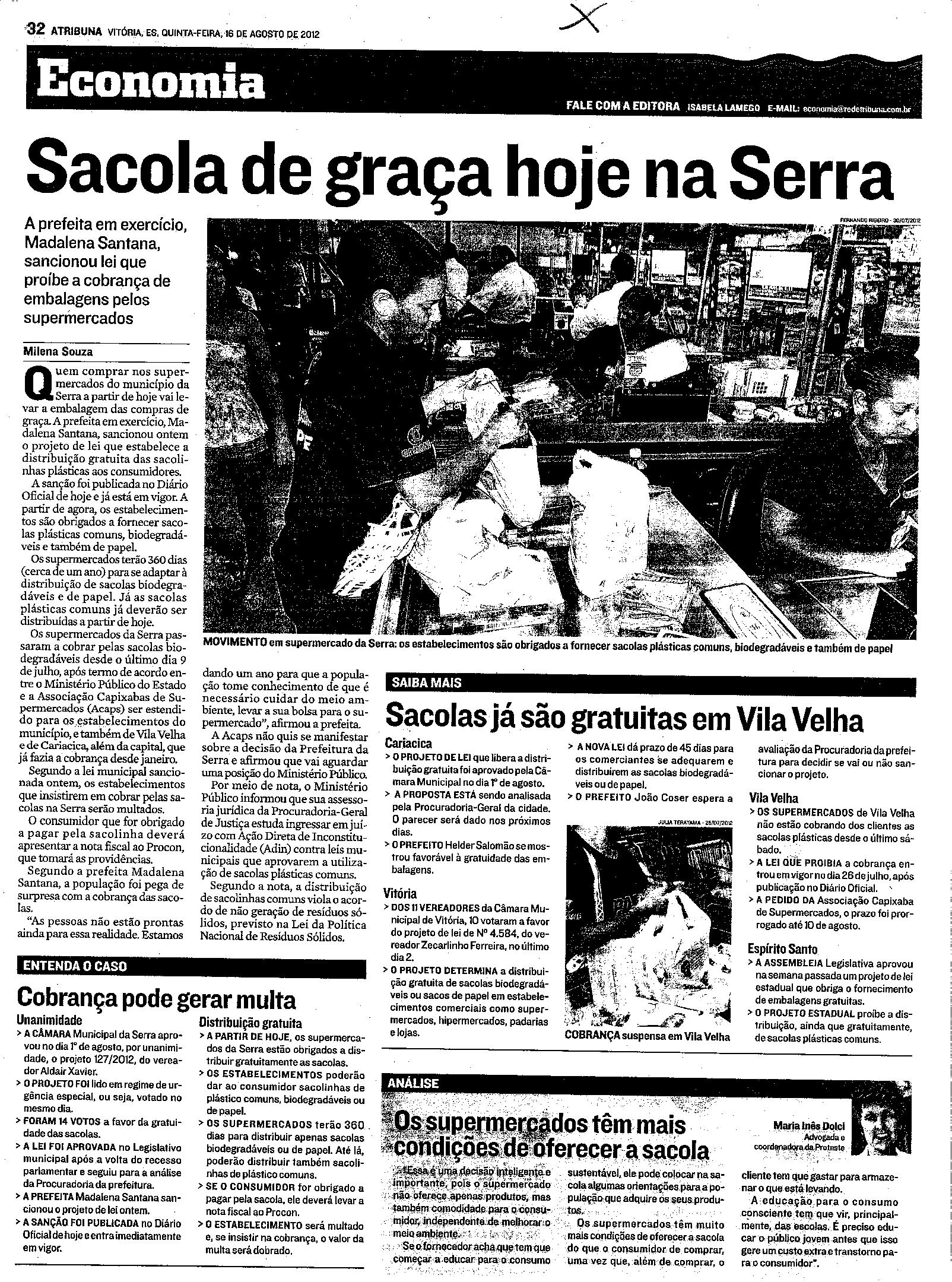 Sacolas de graça hoje