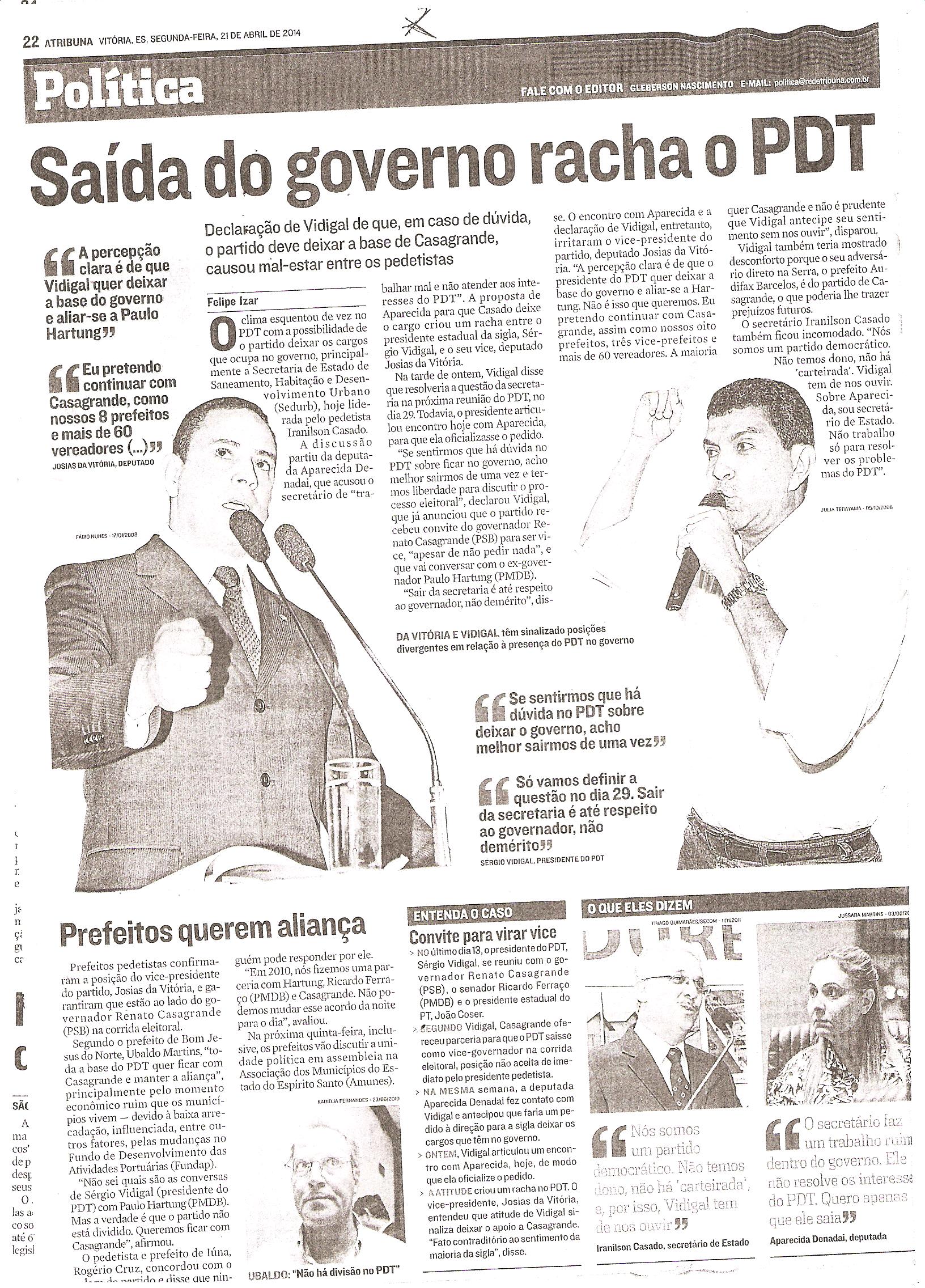 Saída do governo racha o PDT