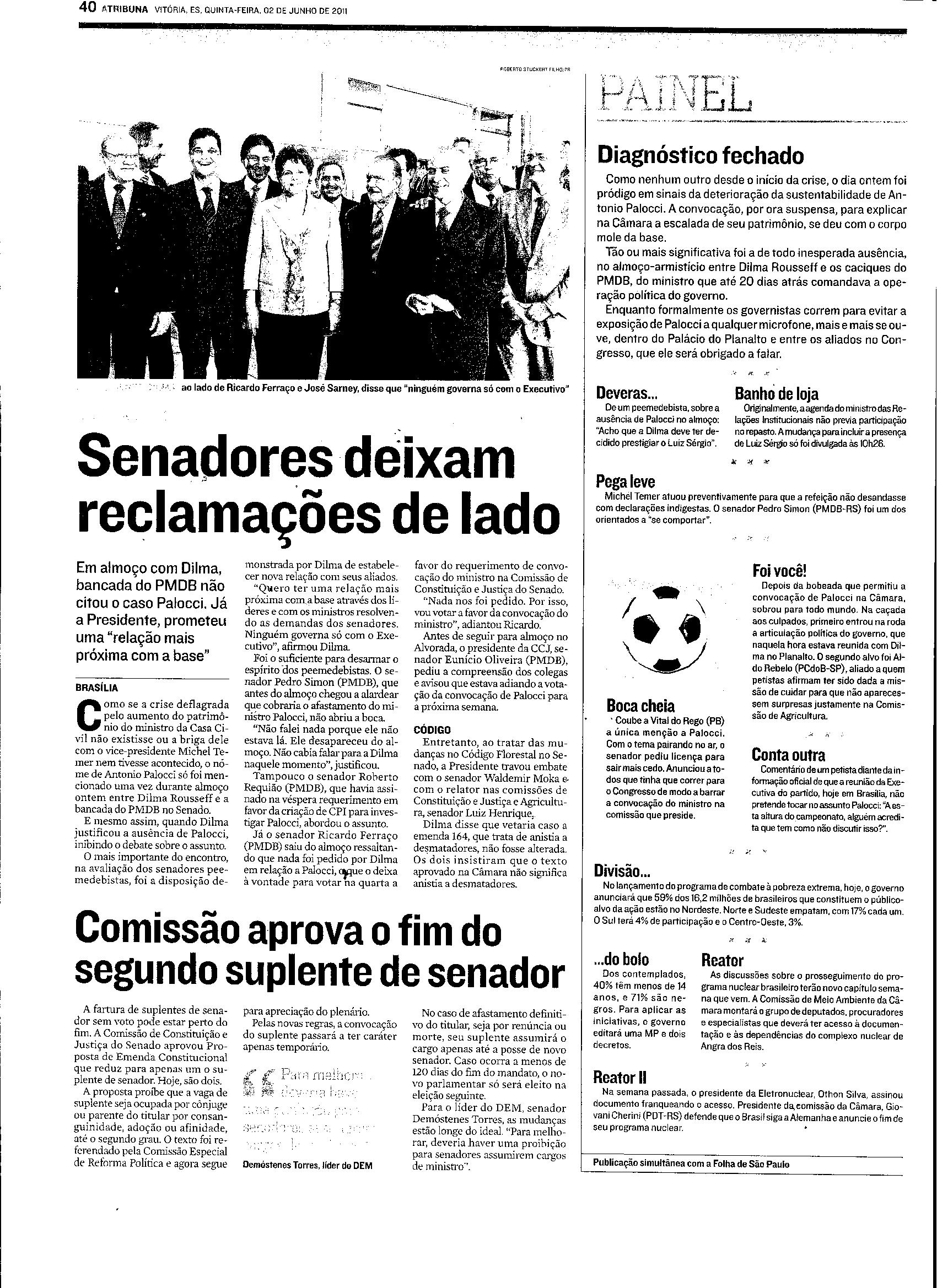 Senadores deixam reclamações de lado