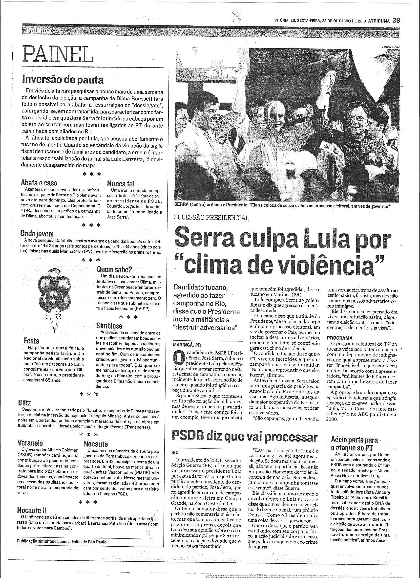 Serra na frente com 42,3%