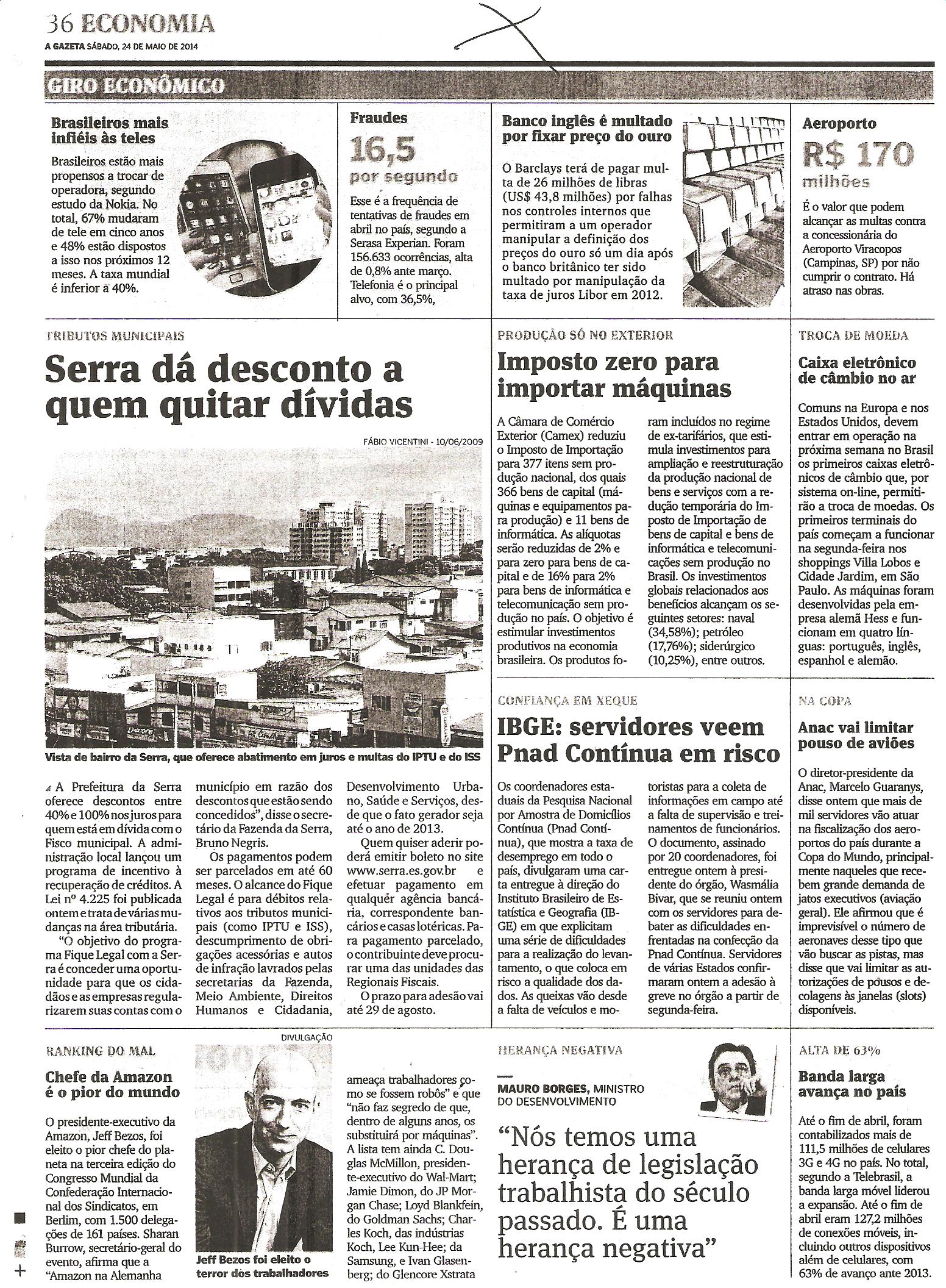 Serra dá desconto a quem quitar dívidas