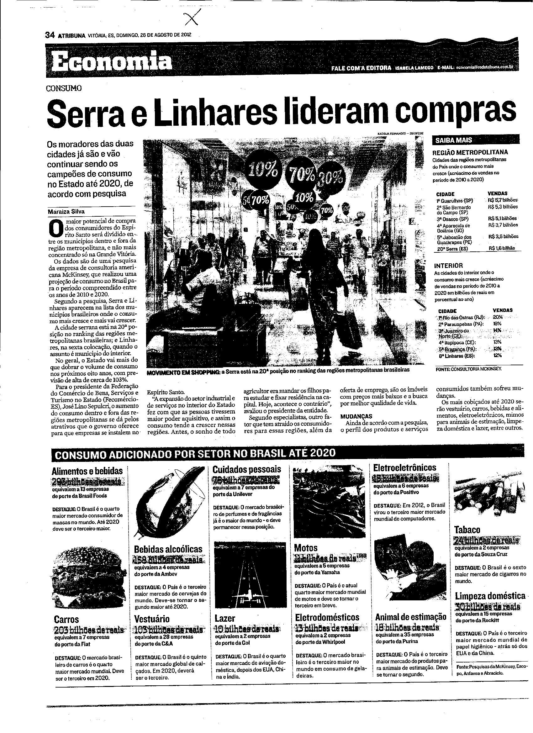 Serra e Linhares lideram compras