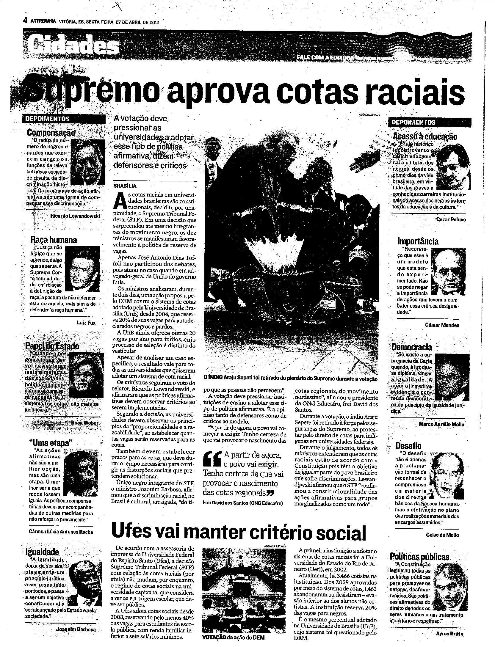 Supremo aprova cotas raciais
