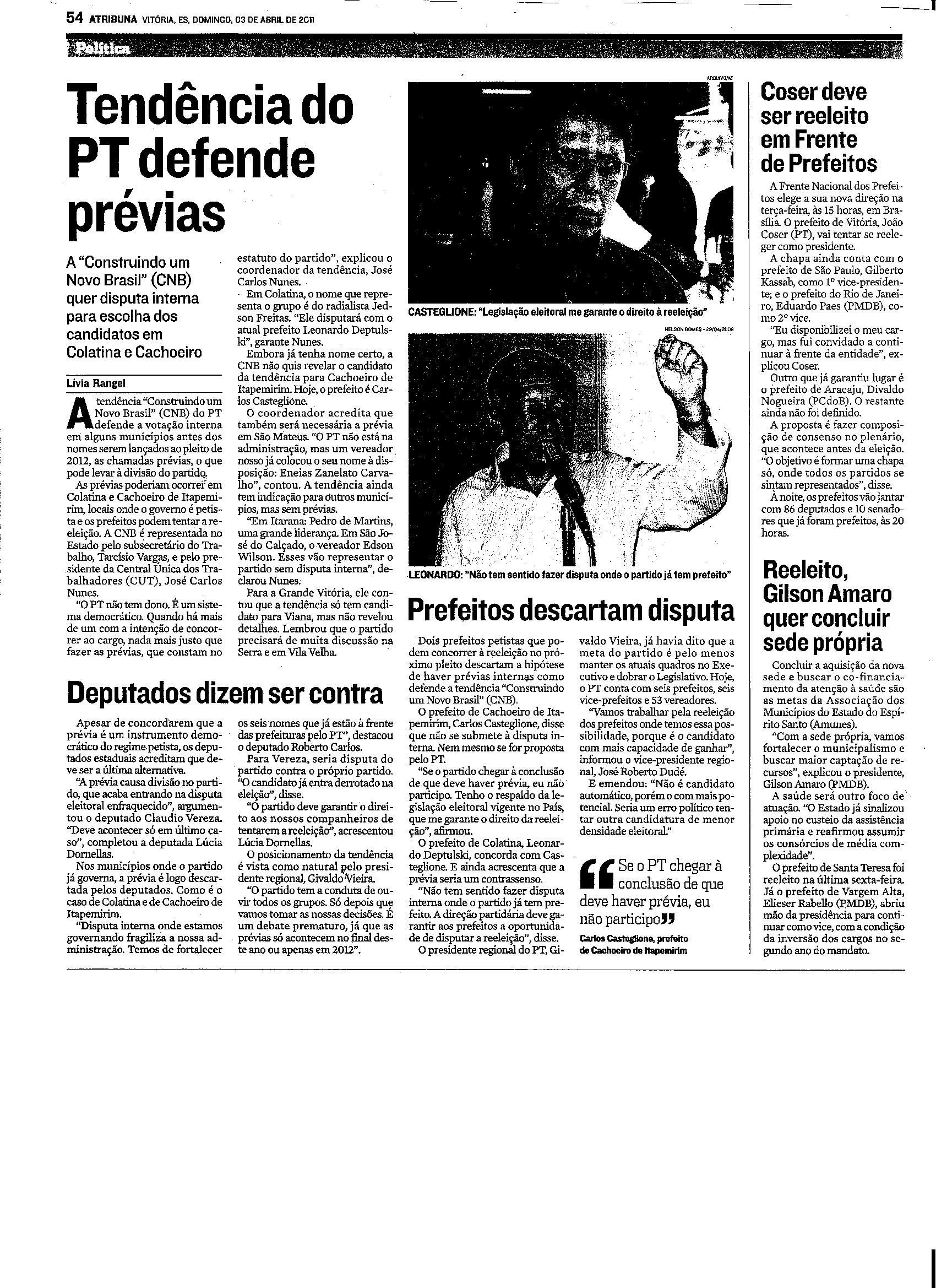 Tendência do PT defende prévias