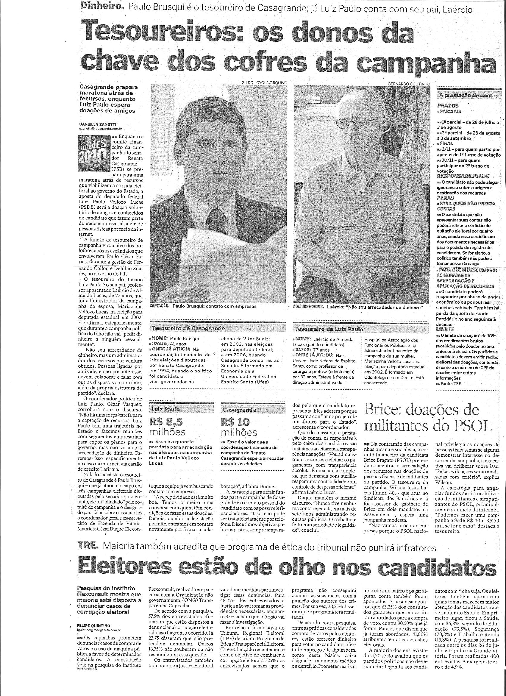 Tesoureiros: os donos da chave dos cofres da campanha