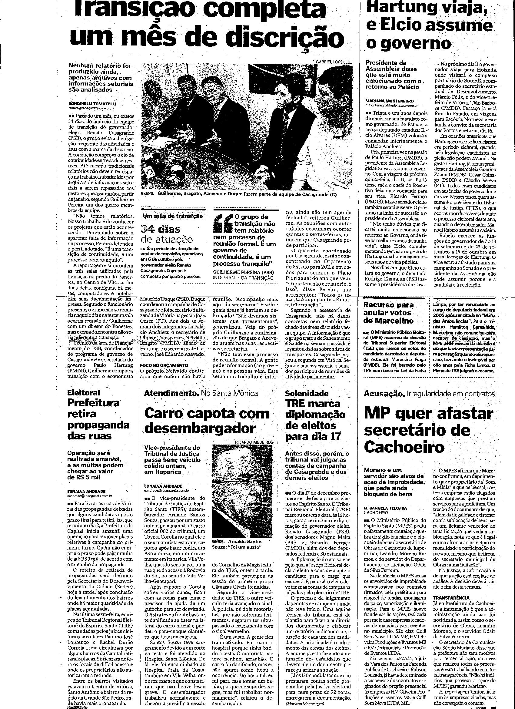 Transição completa um mês de discrição