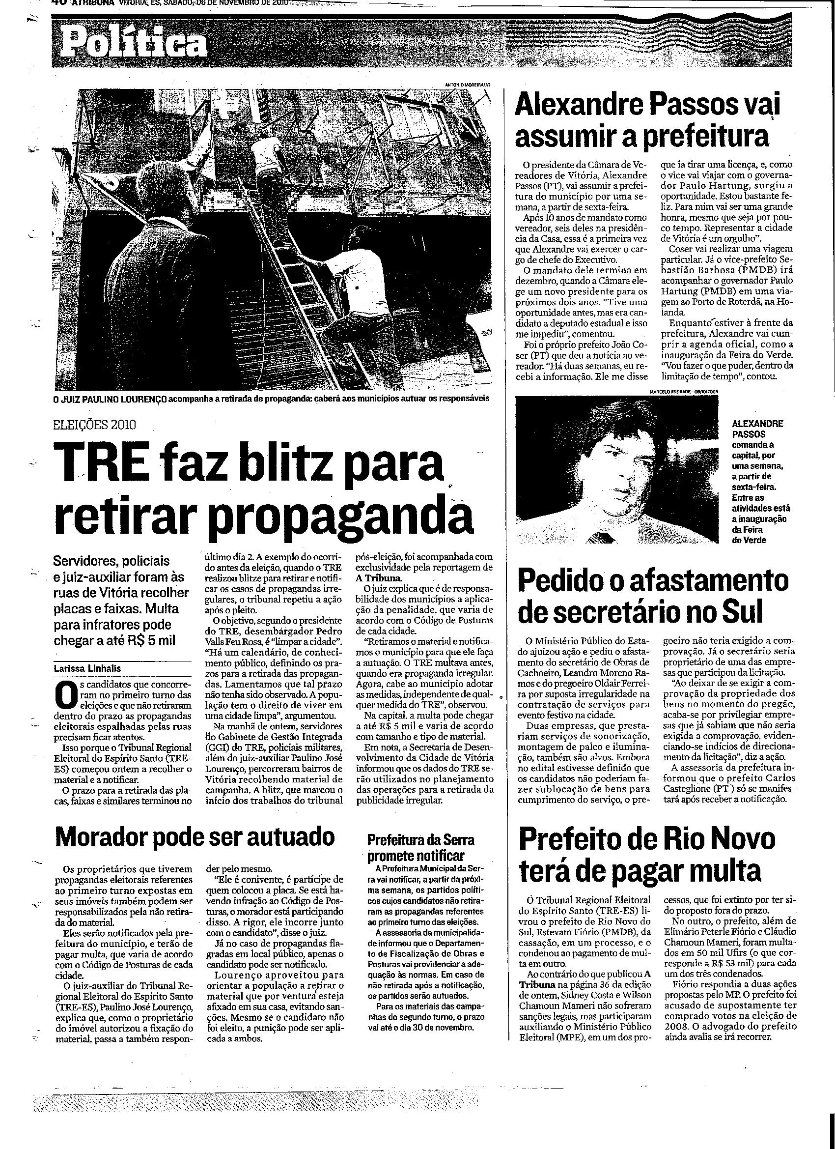 TRE faz blitz para retirar propaganda