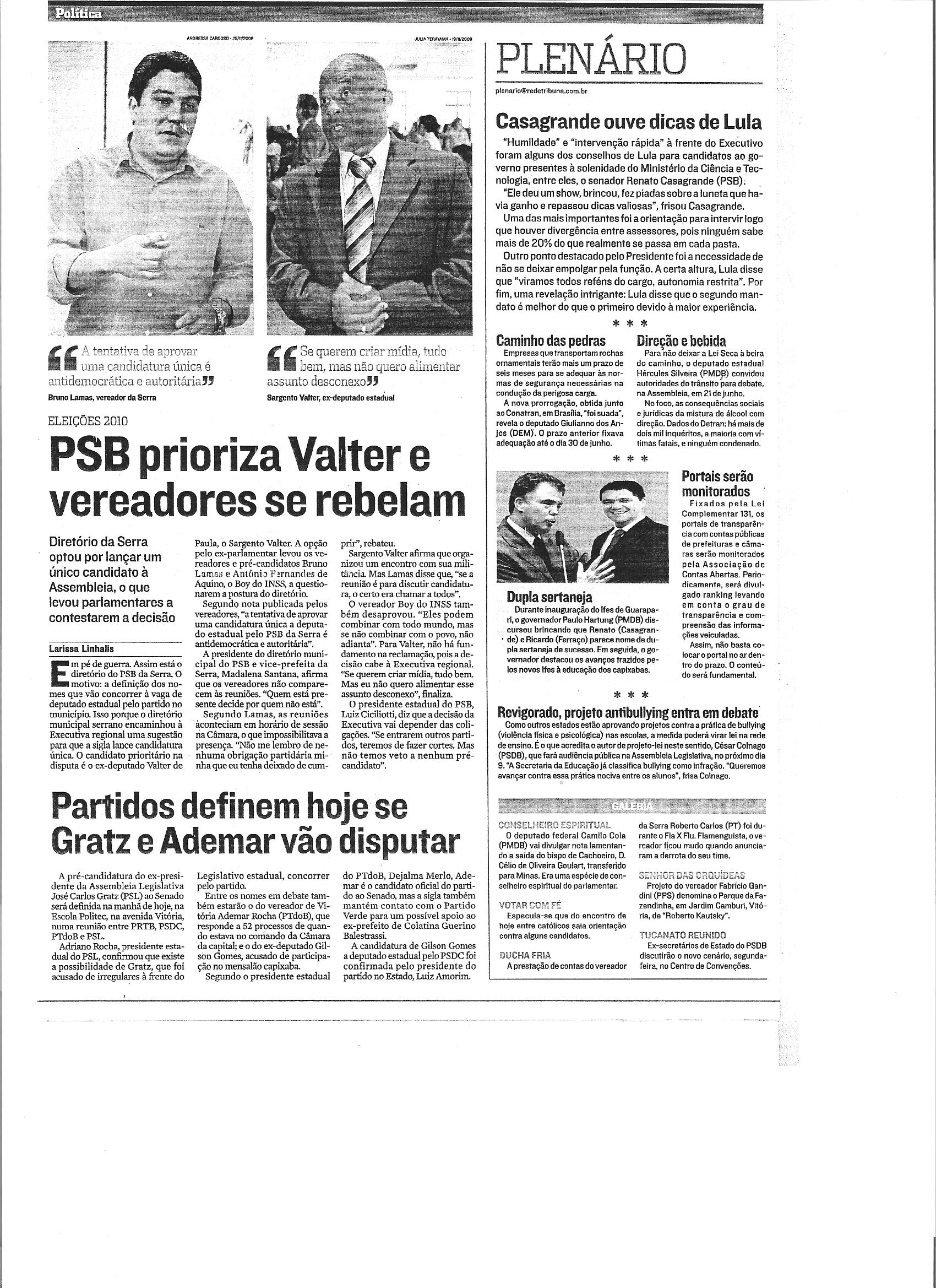 PSB prioriza Valter e vereadores se rebelam