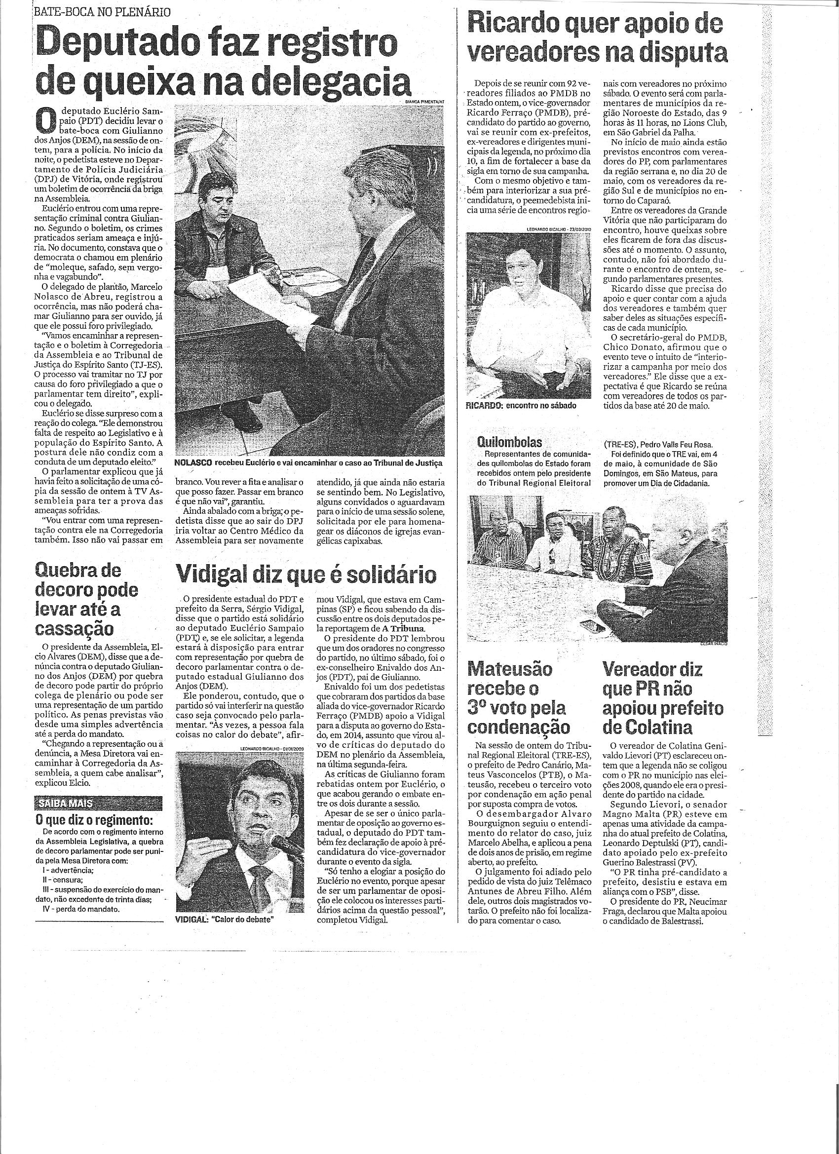 Política - Ricardo quer apoio de vereadores na disputa