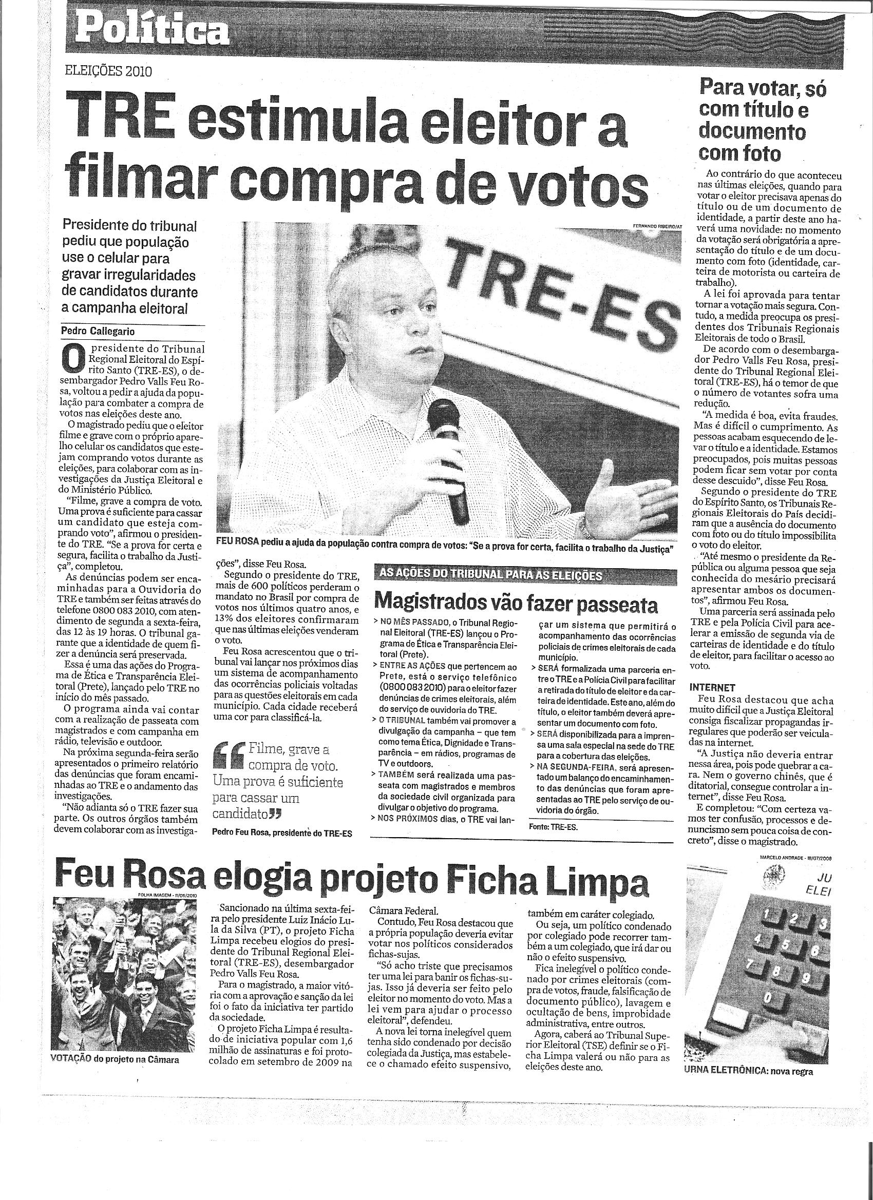 TRE estimula eleitor a filmar compra de votos