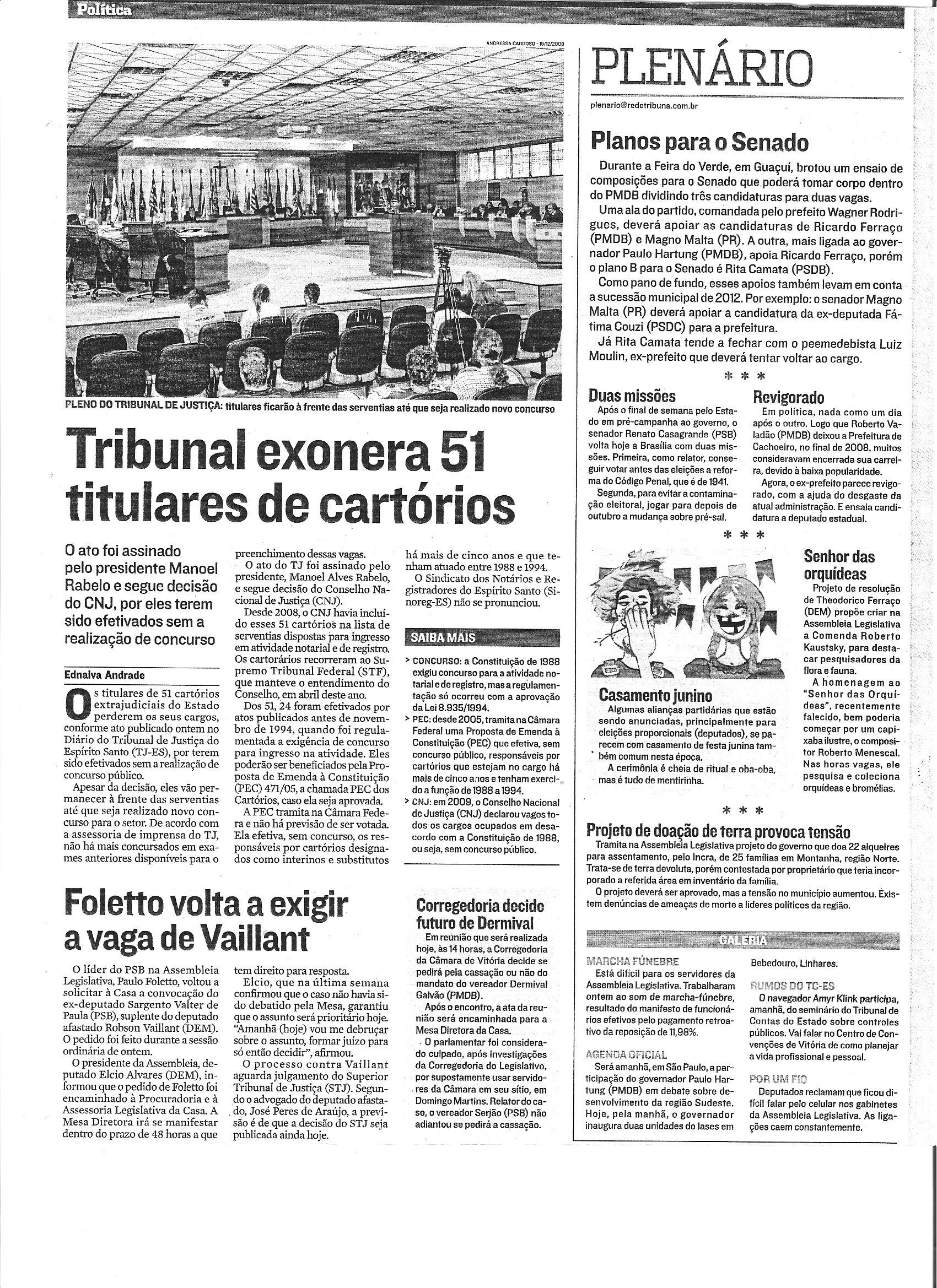 Tribunal exonera 51 titulares de cartórios