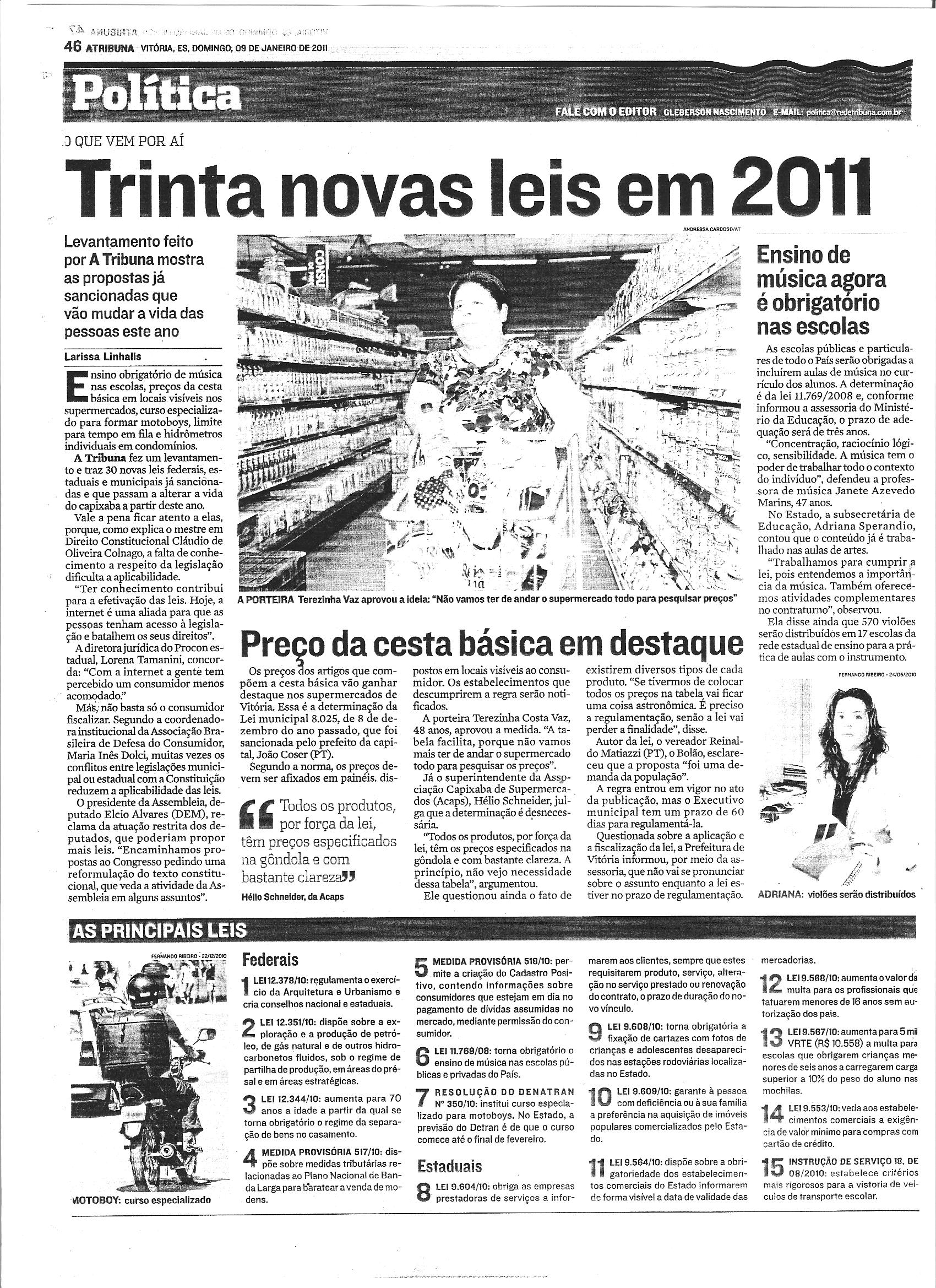 Trinta novas leis em 2011