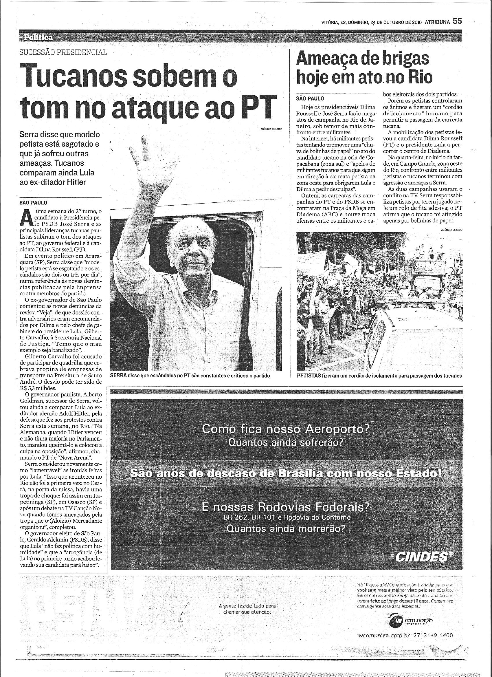 Tucanos querem que Serra volte ao Estado