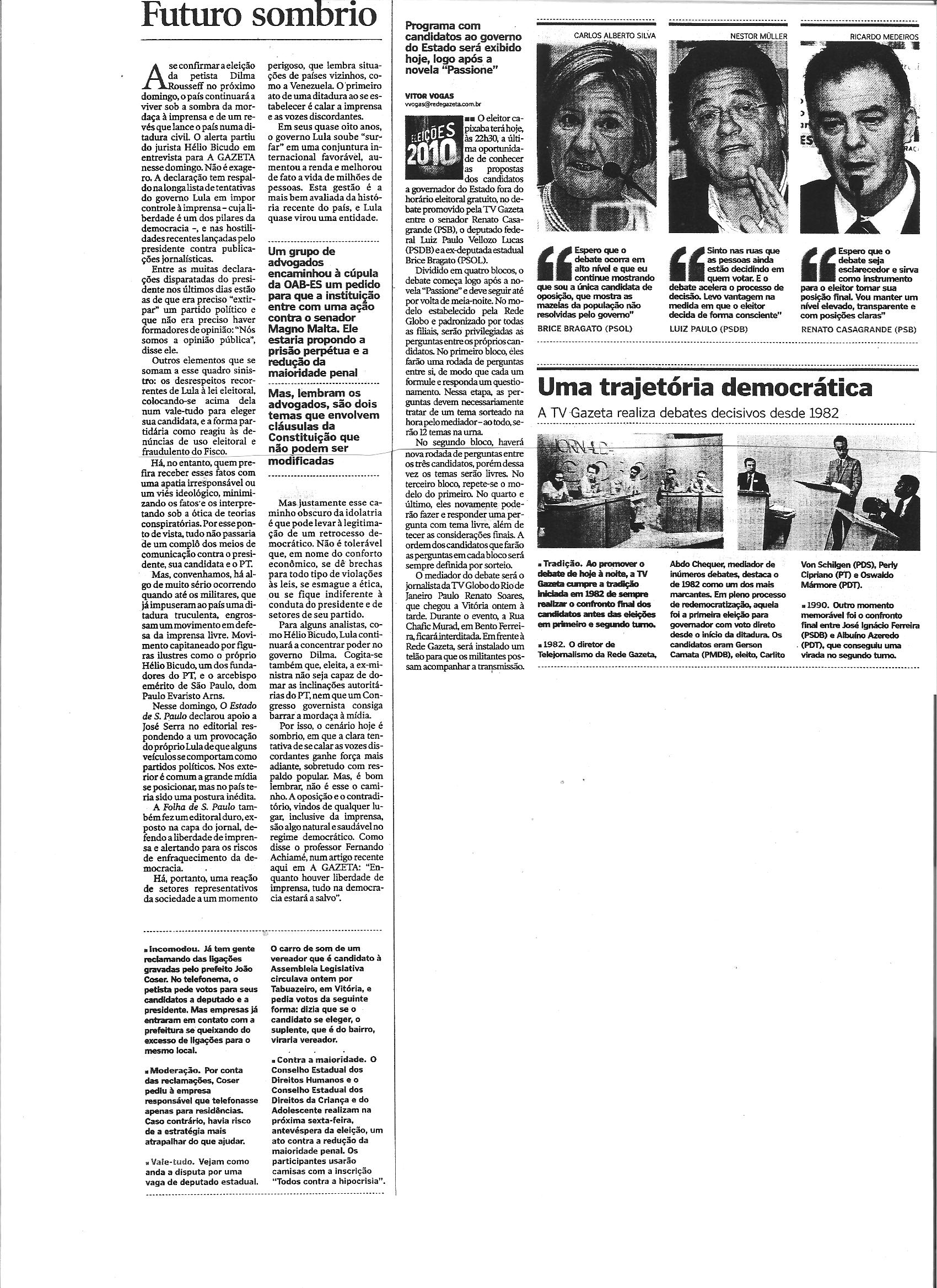 TV Gazeta promove o último debate (Praça Oito)