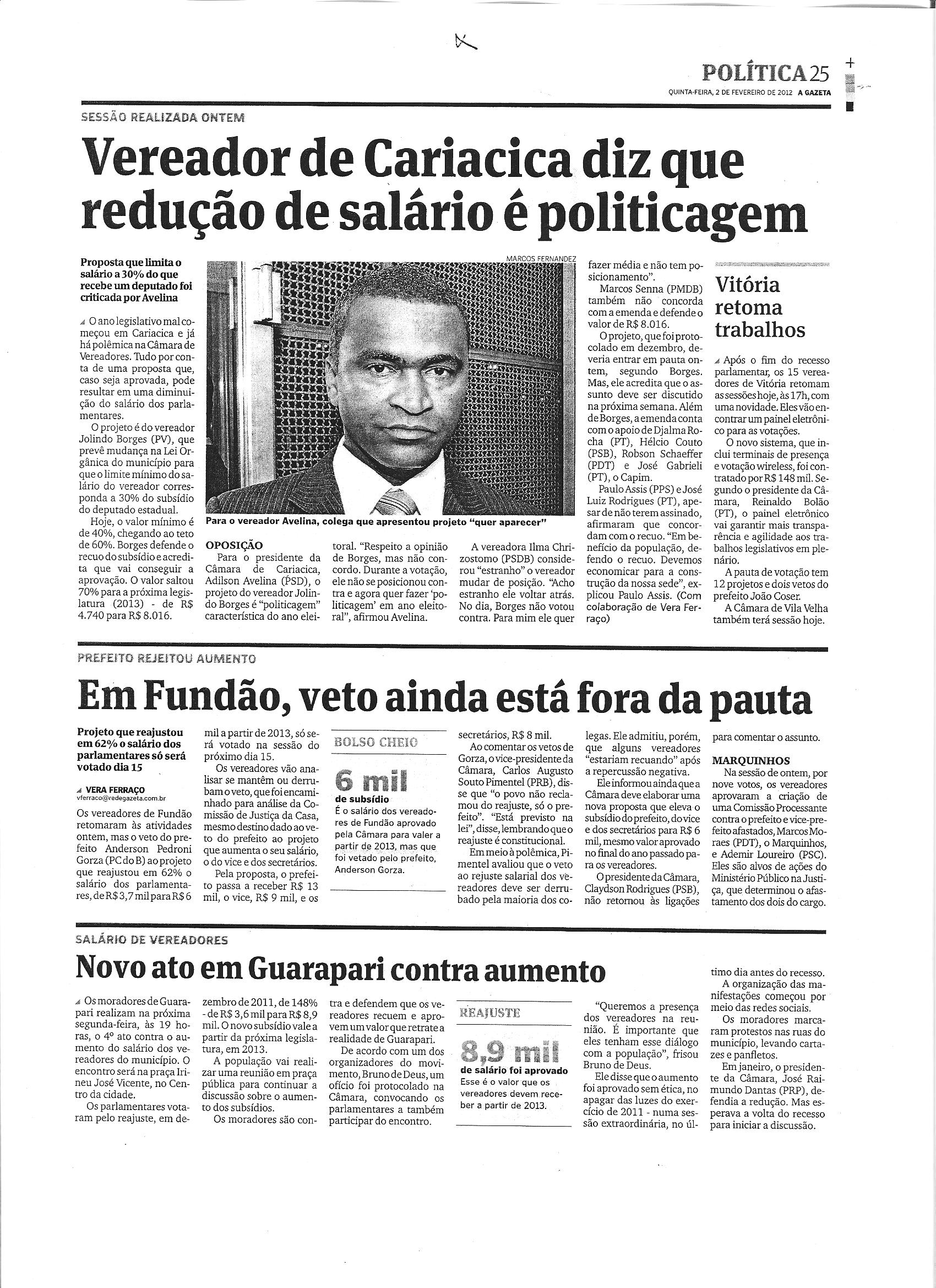 Vereador condenado a um ano de prisão (Plenário)