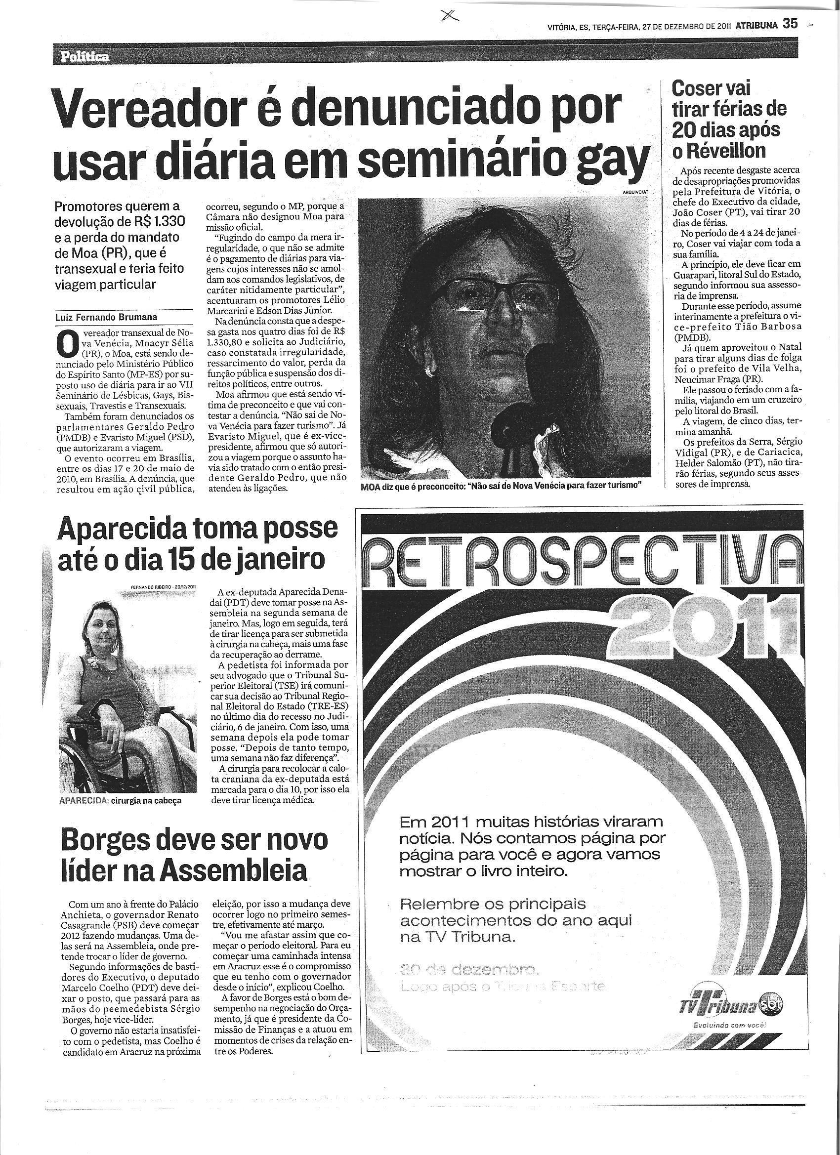 Vereador é denunciado por usar diária em seminário gay