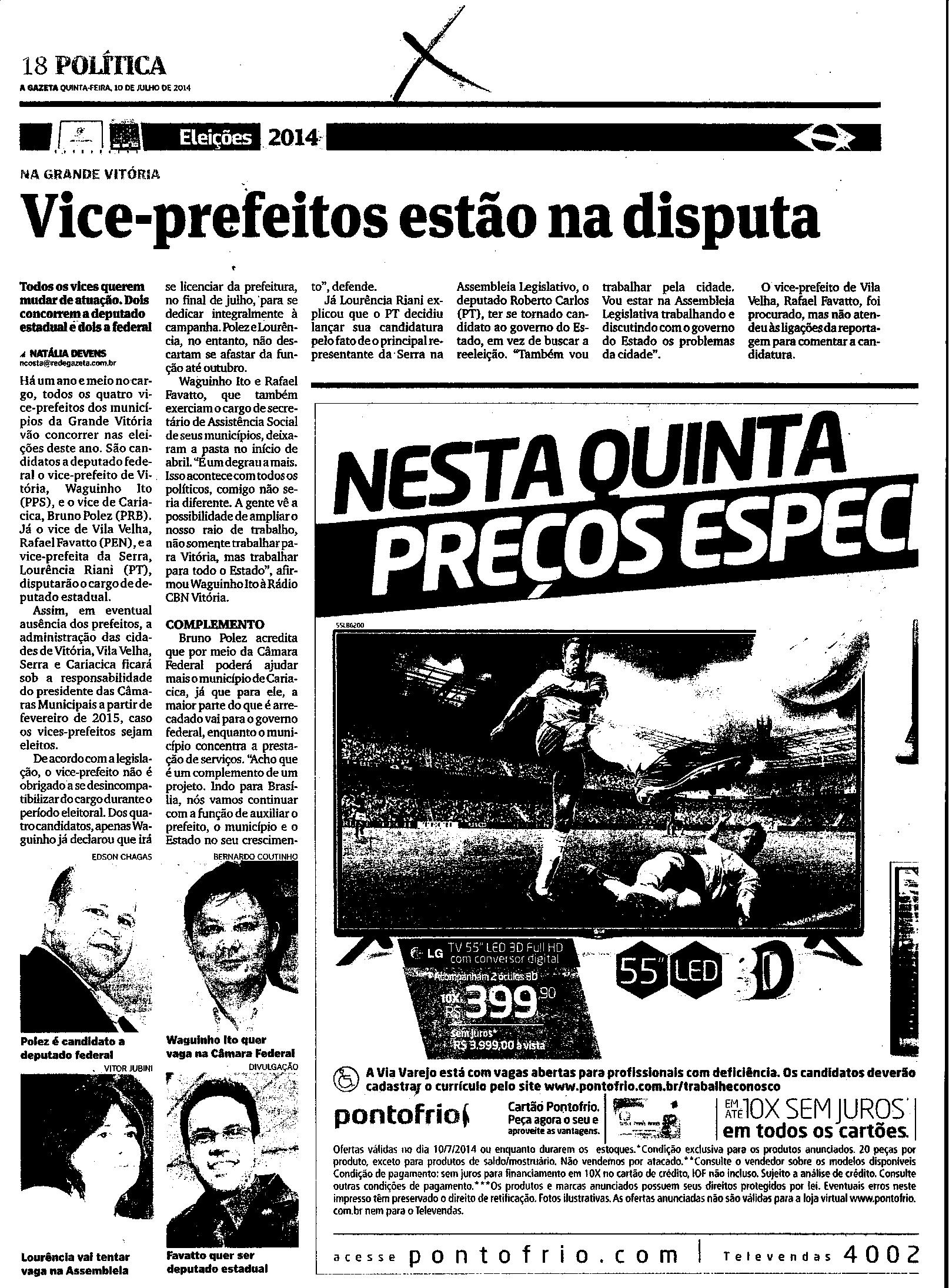 Vice-ptreseidente estão na disputa
