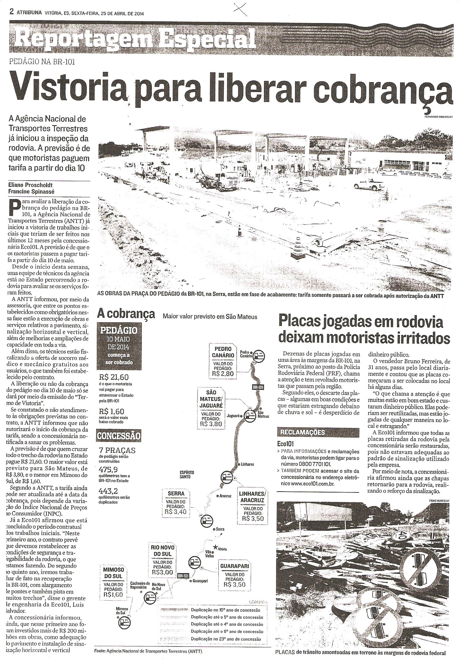 Vistoria para liberar cobrança