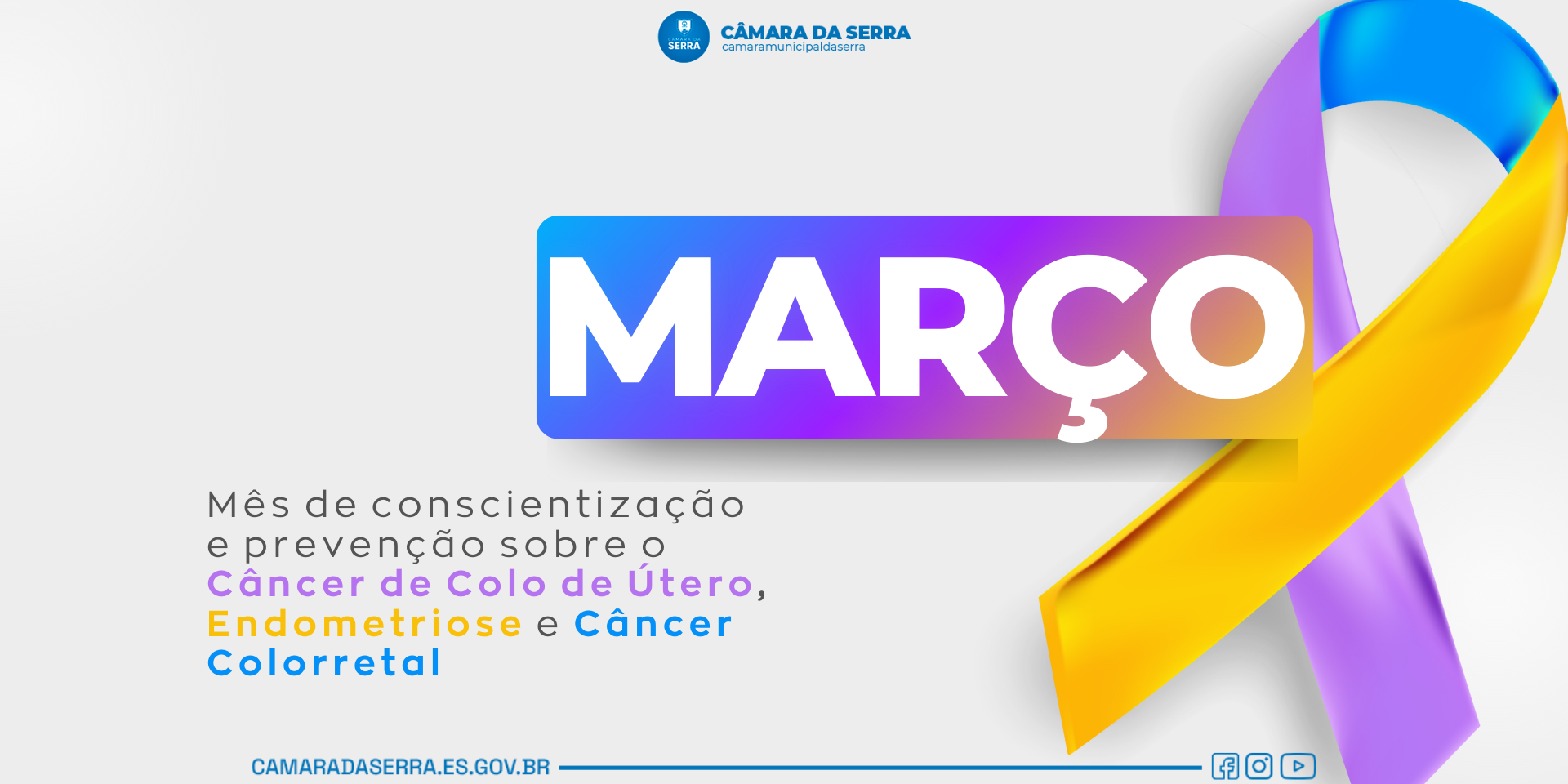 Março lilás, amarelo e azul-marinho: mês de conscientização e prevenção