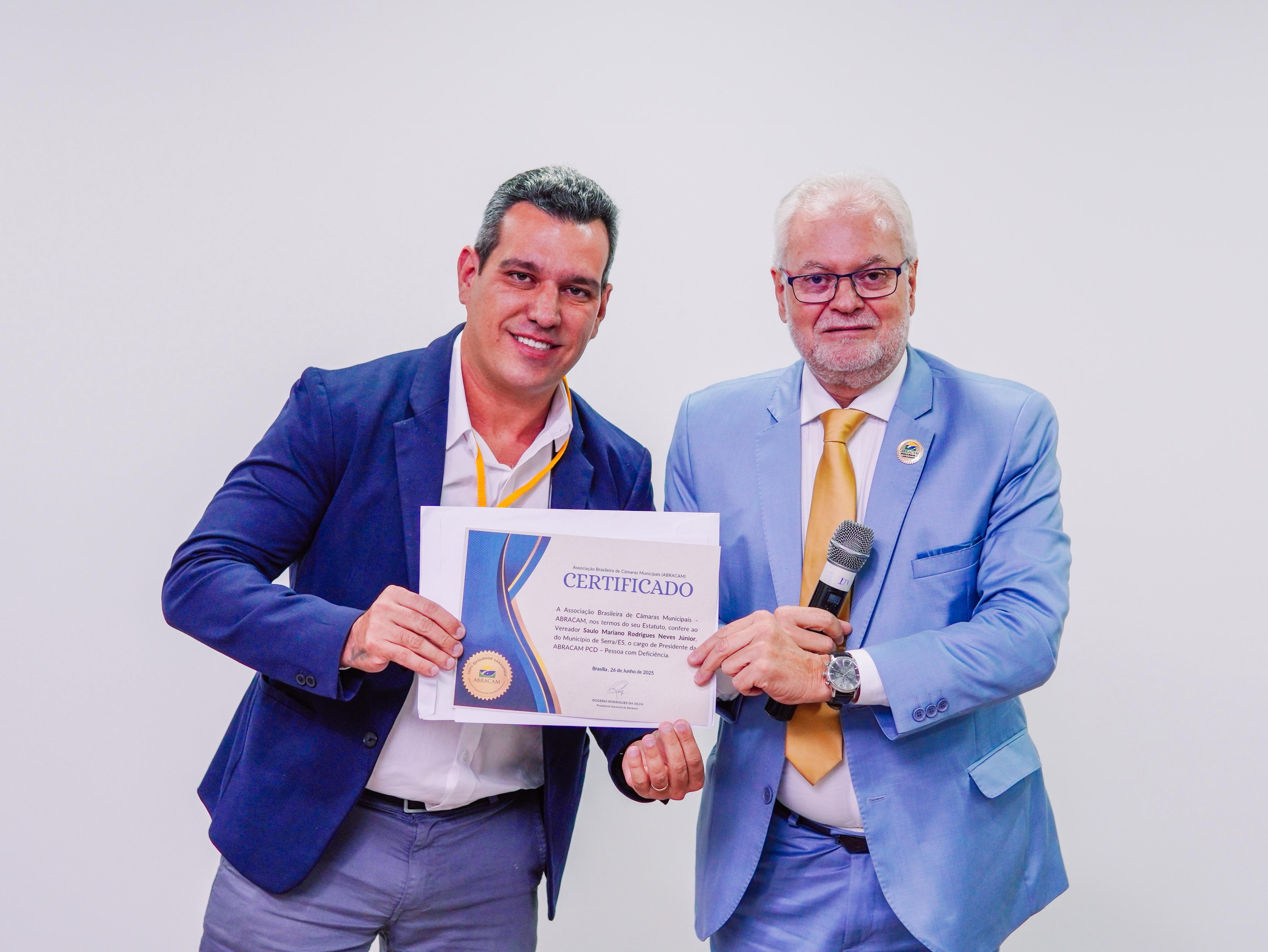Inclusão e liderança: presidente da Câmara da Serra assume função nacional em evento da ABRACAM, em Belém.
